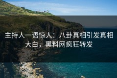 主持人一语惊人：八卦真相引发真相大白，黑料网疯狂转发