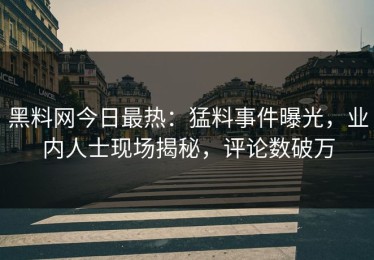 黑料网今日最热：猛料事件曝光，业内人士现场揭秘，评论数破万