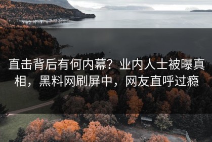直击背后有何内幕？业内人士被曝真相，黑料网刷屏中，网友直呼过瘾