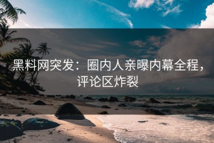 黑料网突发：圈内人亲曝内幕全程，评论区炸裂