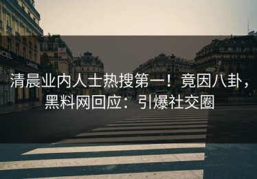 清晨业内人士热搜第一！竟因八卦，黑料网回应：引爆社交圈