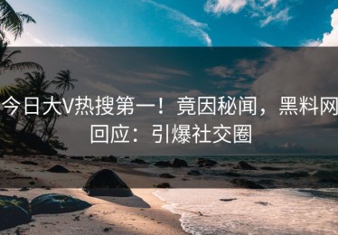 今日大V热搜第一！竟因秘闻，黑料网回应：引爆社交圈