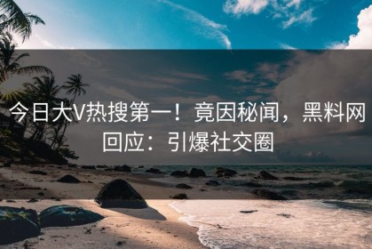 今日大V热搜第一！竟因秘闻，黑料网回应：引爆社交圈