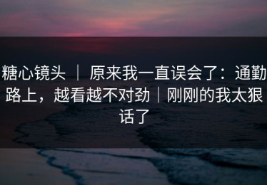 糖心镜头 ｜ 原来我一直误会了：通勤路上，越看越不对劲｜刚刚的我太狠话了