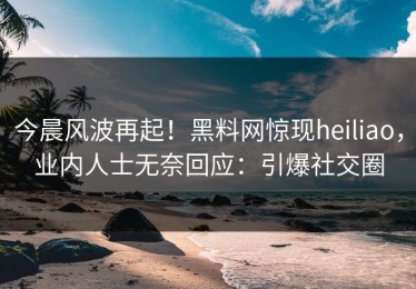 今晨风波再起！黑料网惊现heiliao，业内人士无奈回应：引爆社交圈