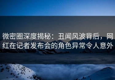 微密圈深度揭秘：丑闻风波背后，网红在记者发布会的角色异常令人意外