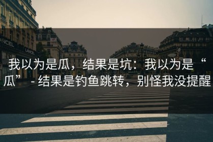 我以为是瓜，结果是坑：我以为是“瓜” - 结果是钓鱼跳转，别怪我没提醒