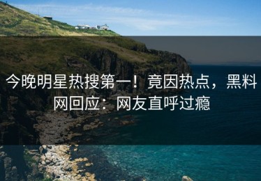 今晚明星热搜第一！竟因热点，黑料网回应：网友直呼过瘾