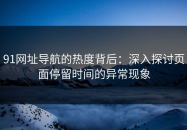 91网址导航的热度背后：深入探讨页面停留时间的异常现象