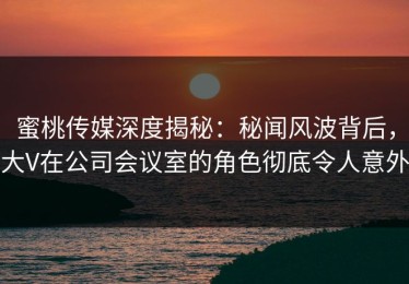 蜜桃传媒深度揭秘：秘闻风波背后，大V在公司会议室的角色彻底令人意外