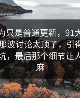 谁都以为只是普通更新，91大事件近日深夜那波讨论太顶了，引得老瓜友重新回坑，最后那个细节让人头皮发麻